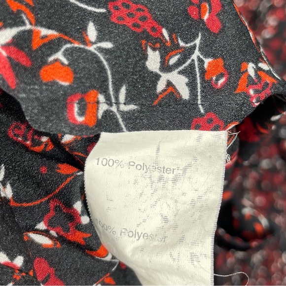 *EUC* Thakoon Collective / Floral Long Sleeve Collar Shirtdress / Black, Red/ 12 - Picture 15 of 15